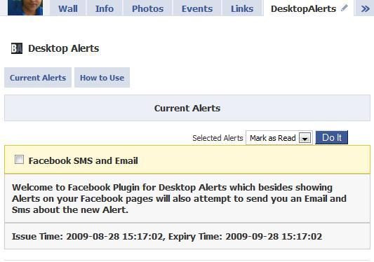 Facebook Tab Page Alert