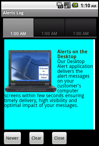 Android App Alert Logs