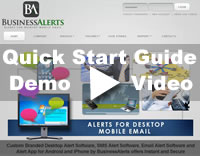 quick start guide Video to using Desktop Alert Software